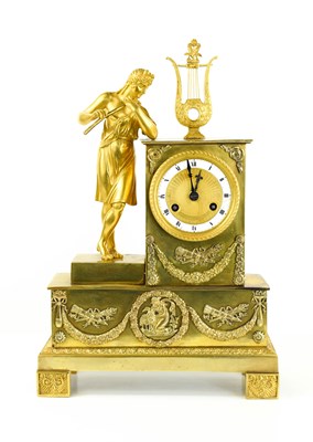 Lot 301 - A 19th century French gilt metal mantle clock,...