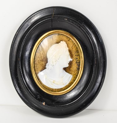 Lot 441 - A 19th century profile portrait, of oval form...