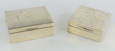 Lot 295 - A silver cigarette box, with engine turned...