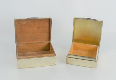 Lot 295 - A silver cigarette box, with engine turned...