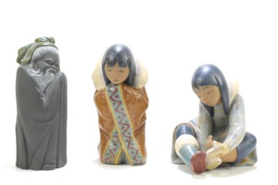 Lot 108 - Three Lladro figurines to include a Chinese...