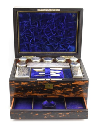 Lot 370 - A coromandel vanity box, complete with fitted...