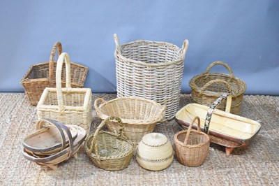 Lot 324 - A group of wicket baskets of different sizes...