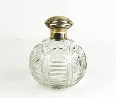 Lot 224 - A cut glass rosewater bottle, of spherical...