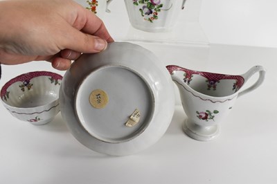 Lot 54 - A New Hall pottery clip handle cream jug, tea...