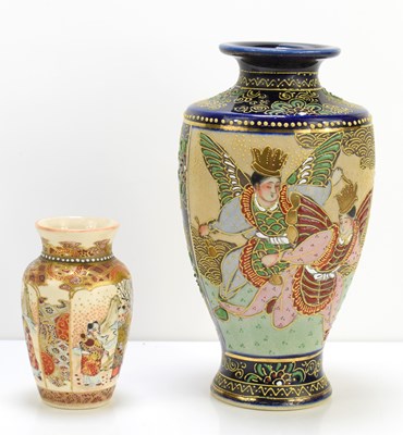 Lot 230 - Two Japanese vases to include a Satsuma style...