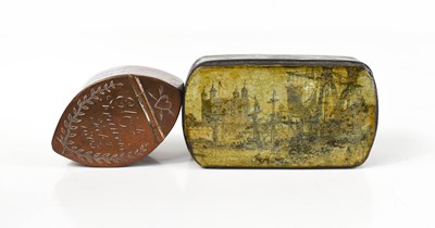 Lot 335 - A 19th century snuff box depicting the Tower...