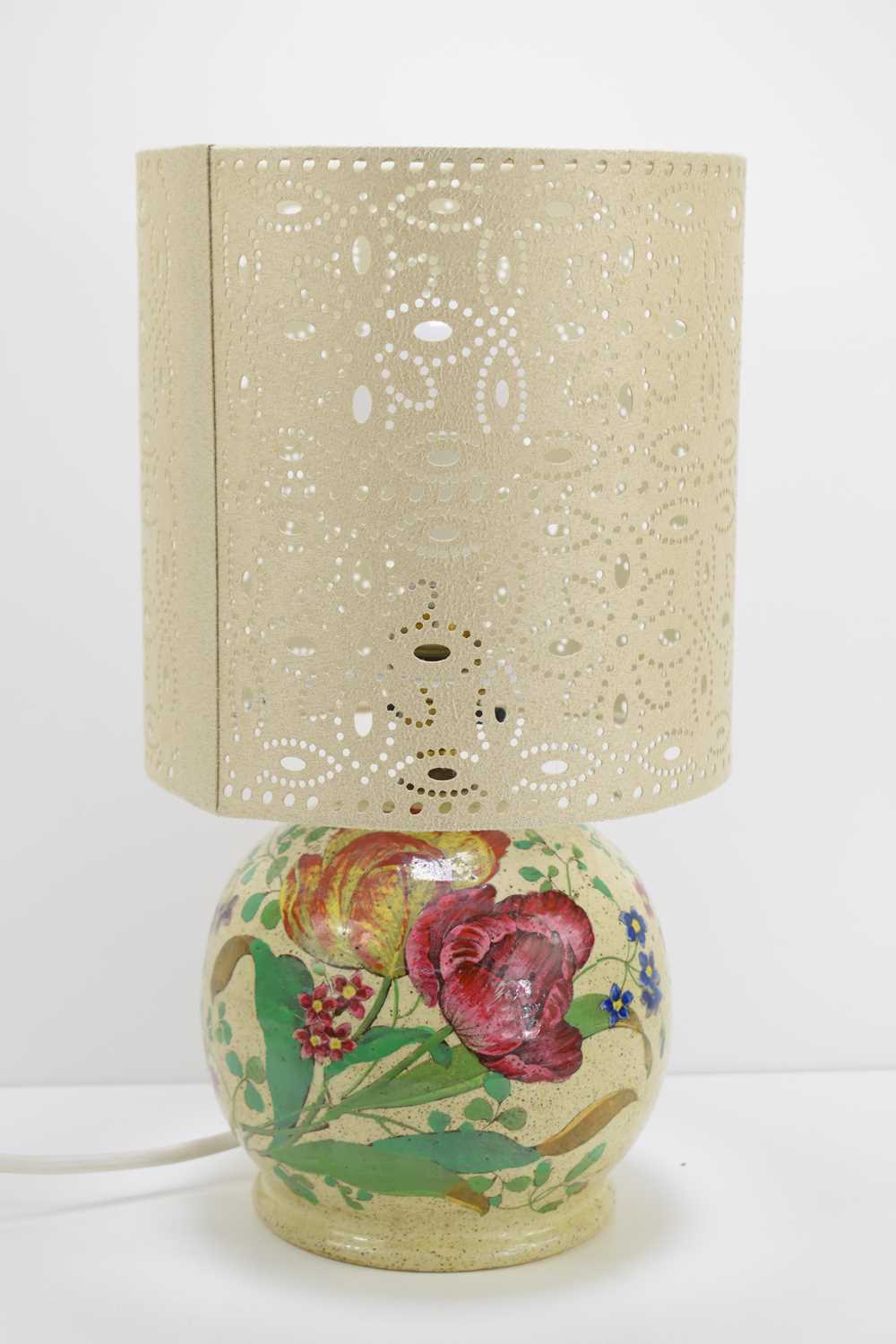 Lot 445 - A Copeland Spode table lamp, the base with...