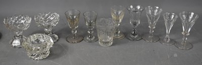 Lot 211 - A selection of Georgian and later tot glasses,...