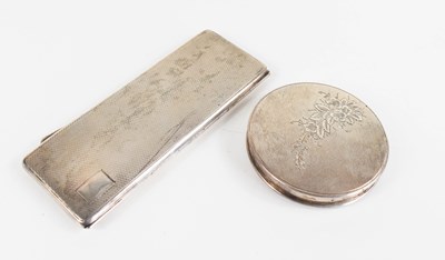 Lot 385 - A silver cigarette case, of elongated form,...