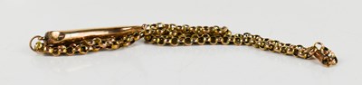 Lot 378 - A 9ct gold chain link necklace with barrel...