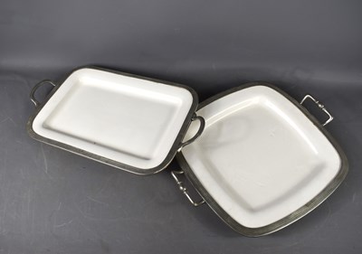 Lot 188 - Two vintage Italian ceramic and pewter serving...