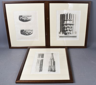 Lot 434 - Three 19th century etchings of York Minster...