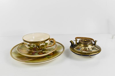 Lot 252 - An early 20th century Satsuma ware tea trio,...