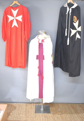 Lot 360 - Three vintage Masonic mantles/ cloaks to...