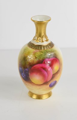 Lot 138 - A Royal Worcester vase by Mosley, painted with...