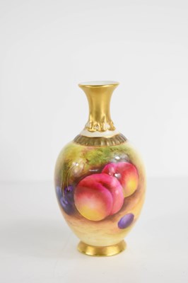 Lot 138 - A Royal Worcester vase by Mosley, painted with...