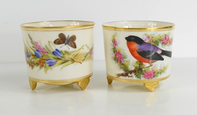 Lot 136 - A pair of Royal Worcester vases, painted with...