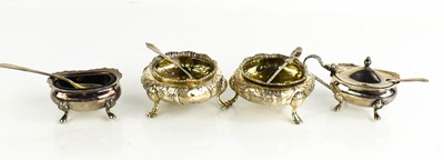 Lot 300 - A pair of Victorian salts, of circular form,...