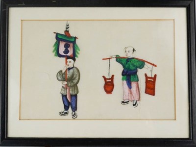 Lot 238 - A Chinese gouache on pith paper, circa 1880,...