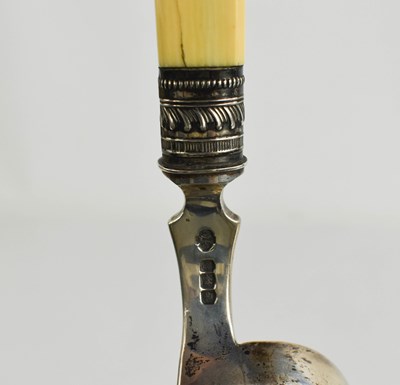 Lot 297 - A silver crumb scoop, with ivory handle,...