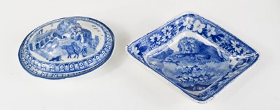 Lot 40 - A 19th century blue and white lozenge form...