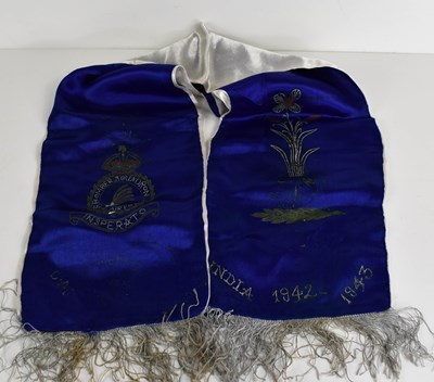 Lot 401 - A WWII handmade silk scarf, embroidered No 62...