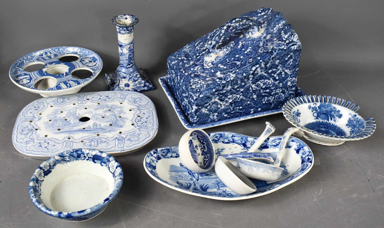 Lot 70 - A group of 19th century blue and white pottery,...