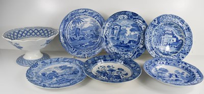 Lot 72 - A group of 19th century Spode blue and white...
