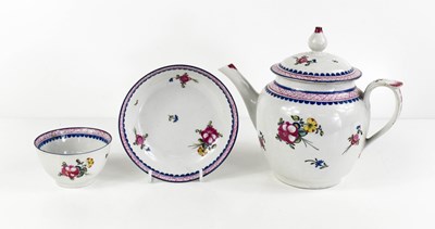 Lot 52 - A 19th century teapot, tea bowl and saucer,...