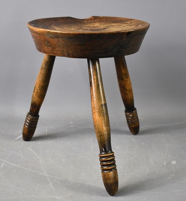 Lot 455 - An early 20th century Scottish elm pokerwork...