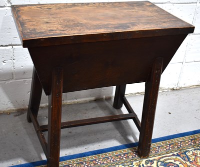 Lot 452 - A 19th century oak dough bin with single plank...