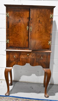 Lot 457 - A 17th century style walnut cabinet on stand,...