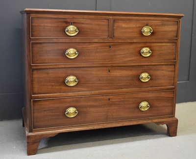 Lot 470 - A 19th century mahogany chest of drawers, two...