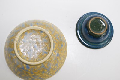 Lot 34 - A small Ruskin bowl with yellow underglaze and...