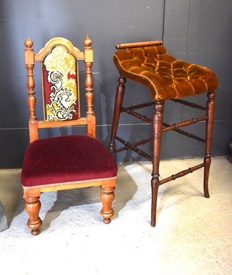 Lot 493 - A Victorian mahogany child's hall chair with...