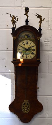 Lot 299a - A 20th century Dutch burr walnut wall clock...