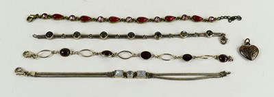 Lot 271 - A group of jewellery comprising three silver...