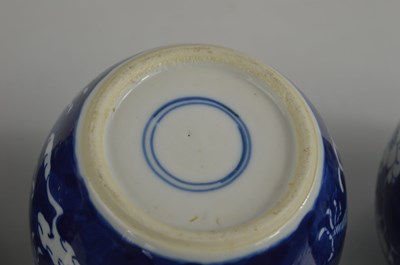 Lot 119 - Three Chinese blue and white ginger jars, two...