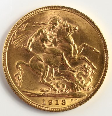 Lot 345 - A George V full gold sovereign, dated 1913.