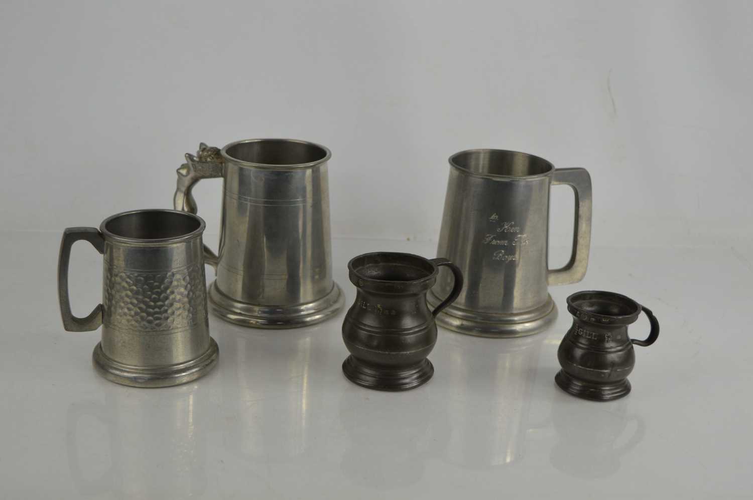 Lot 405 - A 19th century pewter gill measure, marked to...