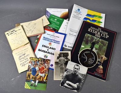 Lot 78 - A group of sporting autographs and memorabelia,...