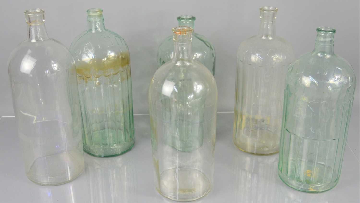 Lot 363 - Six large glass poison bottles