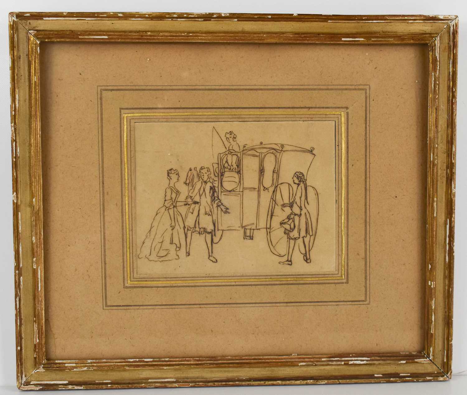 Lot 131 - An early 18th century pen and ink drawing in...