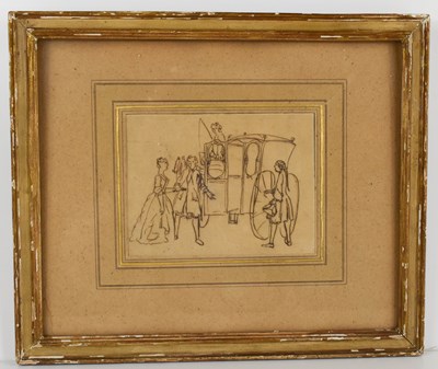 Lot 131 - An early 18th century pen and ink drawing in...