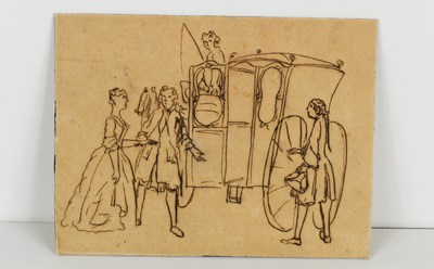 Lot 131 - An early 18th century pen and ink drawing in...