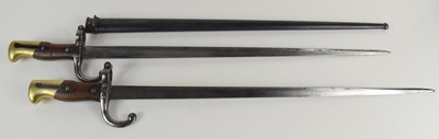 Lot 170 - Two French M1874 pattern Gras Bayonets, serial...