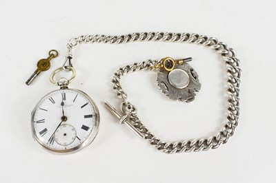 Lot 156 - J & C Schwerer silver pocket watch with silver...