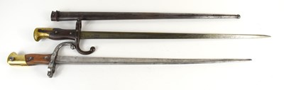 Lot 181 - Two French M1874 Gras bayonets, both marked on...