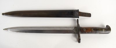 Lot 167 - A Swiss M1918 pattern double edged bayonet and...